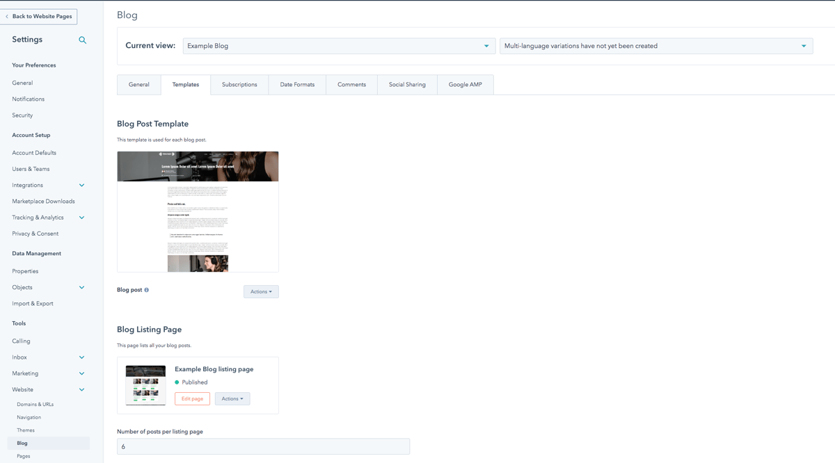 Screenshot: Trainer theme, 6. Blog